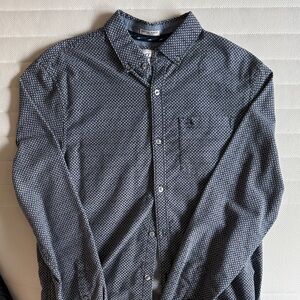 Original Penguin Navy and White Patterned Button-Down Shirt